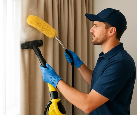 Trusted blind cleaning technician Matty Curtain Cleaning dendy-vic QLD